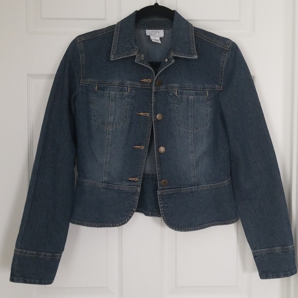Ann Taylor LOFT dark wash denim jacket